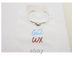 Bracelet Navajo. Bracelet en argent 925 avec corail rouge naturel, manchette d'artiste amérindien des années 80.