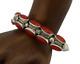 Bracelet Navajo En Argent 925 Avec Corail Rouge Naturel, Artiste Amérindien, Années 80.