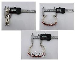 Bracelet Navajo en argent 925 avec corail rouge naturel, artiste amérindien, années 80.