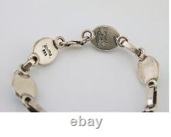 Bracelet Navajo en argent 925 avec turquoise bleue naturelle, artiste amérindien, années 80