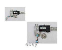 Bracelet Navajo en argent 925 avec turquoise bleue naturelle, artiste amérindien, années 80