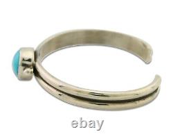 Bracelet Navajo en argent 925 avec turquoise, manchette d'artiste amérindien, années 80