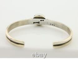 Bracelet Navajo en argent 925 avec turquoise, manchette d'artiste amérindien, années 80