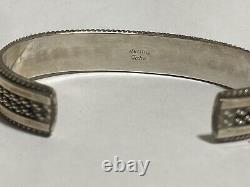 Bracelet Navajo en argent sterling avec corde torsadée Tahe vintage
