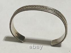 Bracelet Navajo en argent sterling avec corde torsadée Tahe vintage