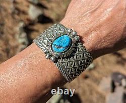 Bracelet Navajo vintage Bijoux faits à la main amérindiens en argent sterling taille 7