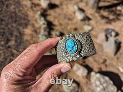Bracelet Navajo vintage Bijoux faits à la main amérindiens en argent sterling taille 7