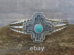 Bracelet Zia en argent sterling et turquoise amérindien par Gordon