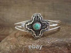 Bracelet Zia en argent sterling et turquoise amérindien par Gordon