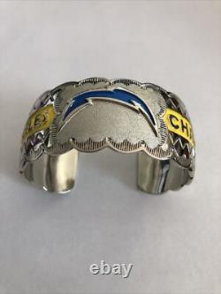 Bracelet amérindien Navajo pour femme Los Angeles Chargers, jonc NFL fait main #A