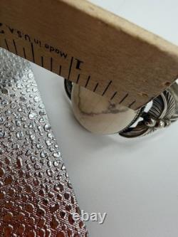 Bracelet amérindien Paulene McCray manchette pour femme Navajo bande blanche brisée
