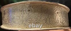 Bracelet de conteur Navajo amérindien en argent sterling 925 rare de 1945 de 54g