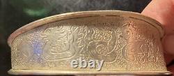 Bracelet de conteur Navajo amérindien en argent sterling 925 rare de 1945 de 54g