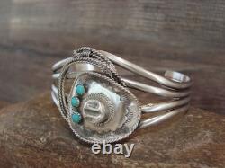 Bracelet de cowgirl en argent sterling et turquoise, tressé, par Platero