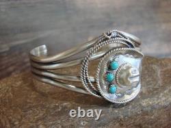 Bracelet de cowgirl en argent sterling et turquoise, tressé, par Platero