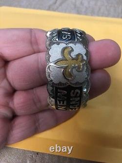 Bracelet de femme Navajo amérindienne New Orleans Saints Cuff # 1 Magnifique