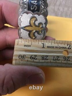 Bracelet de femme Navajo amérindienne New Orleans Saints Cuff # 1 Magnifique