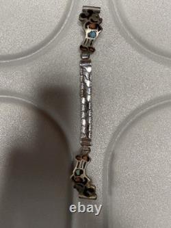 Bracelet de montre en argent sterling Navajo amérindien vintage avec pierre de lune signé