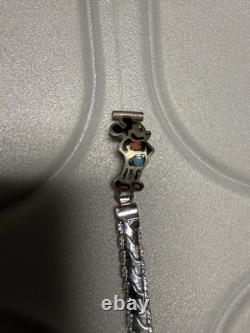 Bracelet de montre en argent sterling Navajo amérindien vintage avec pierre de lune signé