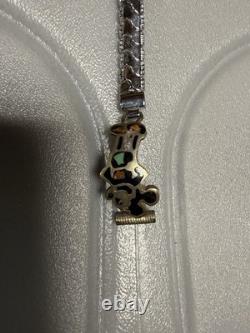 Bracelet de montre en argent sterling Navajo amérindien vintage avec pierre de lune signé