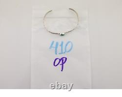 Bracelet de poignet en argent 925 estampé à la main Navajo avec turquoise - Artiste amérindien