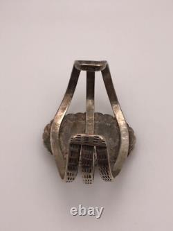 Bracelet de poignet en argent sterling 925 estampé à la main en turquoise navajo vintage 76 grammes
