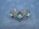 Bracelet De Poignet En Argent Sterling Navajo Amérindien Sw Avec Turquoise Et Corail, Signé