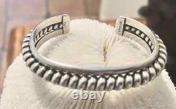 Bracelet de poignet en argent sterling Navajo de la famille Tahe - 6,25 pouces - 45g