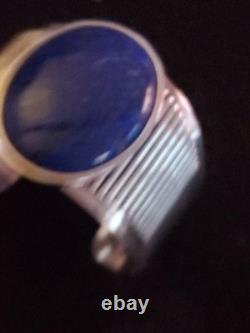 Bracelet de poignet en argent sterling amérindien avec lapis lazuli pour dames, 62 grammes
