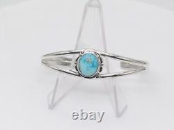Bracelet de poignet en argent sterling fait main Navajo Amérindien avec turquoise Kingman
