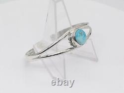 Bracelet de poignet en argent sterling fait main Navajo Amérindien avec turquoise Kingman