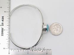 Bracelet de poignet en argent sterling fait main Navajo Amérindien avec turquoise Kingman