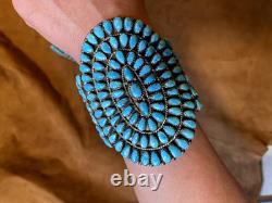 Bracelet de poignet en argent sterling fait main Navajo avec turquoise, ensemble amérindien