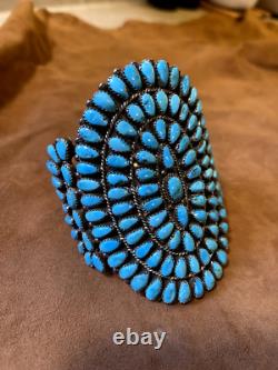 Bracelet de poignet en argent sterling fait main Navajo avec turquoise, ensemble amérindien