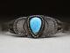 Bracelet De Poignet En Argent Sterling Turquoise Navajo Amérindien Vintage