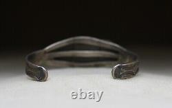Bracelet de poignet en argent sterling turquoise Navajo amérindien vintage