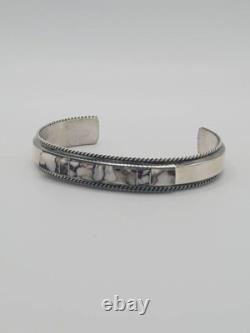 Bracelet de poignet en coquille d'abalone Navajo amérindien exquis fait à la main, signé
