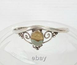 Bracelet de poignet en jaspe ovale en argent sterling navajo/amérindien Navajo
