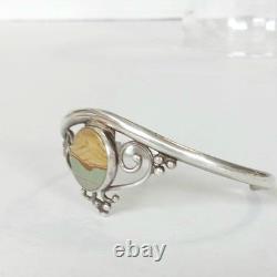 Bracelet de poignet en jaspe ovale en argent sterling navajo/amérindien Navajo