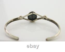 Bracelet en argent 925 avec turquoise, artisanal amérindien Navajo, des années 80