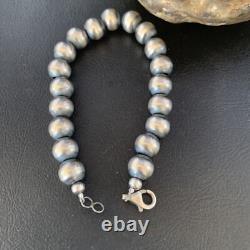Bracelet en argent sterling 10 mm perles Navajo amérindiennes 7 91007