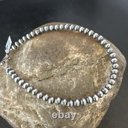 Bracelet en argent sterling 8 avec perles Navajo amérindiennes de 4 mm 90408
