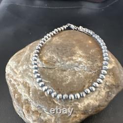 Bracelet en argent sterling 8 avec perles Navajo amérindiennes de 4 mm 90408