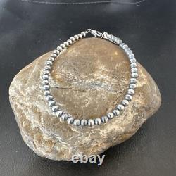 Bracelet en argent sterling 8 avec perles Navajo amérindiennes de 4 mm 90408
