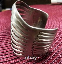 Bracelet en argent sterling Navajo Américain natif Wilbert Benally -6.5 352097