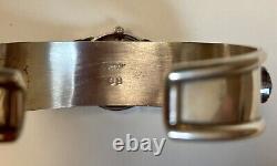 Bracelet en argent sterling Navajo amérindien avec 10 pierres signé RS, taille 6-1/2 - 37g