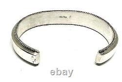 Bracelet en argent sterling Navajo fait main avec incrustation de lapis denim américain natif