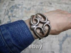 Bracelet en argent sterling Navajo vintage en sable coulé taille 6