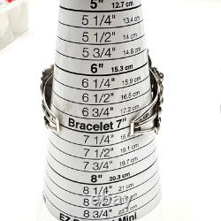Bracelet en argent sterling Petit Point turquoise Navajo amérindien signé DLW