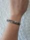 Bracelet En Argent Sterling à Manchette Avec Conteur De Bisons Navajo Taille 6.75